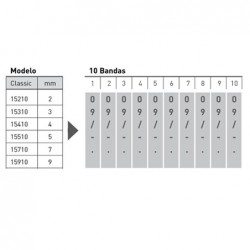 Numerador Trodat 15410, 10 bandes de 4 mm. caràcters especials