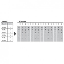 Numerador Trodat 15514, 14 bandes de 5 mm. caràcters especials