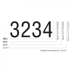 Numerador gegant Image 20/4, 4 bandes, 20 mm.