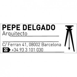 Sello de bolsillo clip placa de texto 50x20 mm.