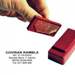 Sello de bolsillo clip placa de texto 50x20 mm.