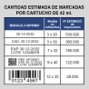 Quantitat estimada de marcades per cartutx de 42 ml
